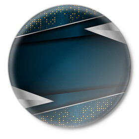 Значок с принтом 3D luxury sport style Золото в Екатеринбурге,  металл | круглая форма, металлическая застежка в виде булавки | luxury | versace | vip | абстракция | версаче | вип | паттерн | роскошь | текстуры