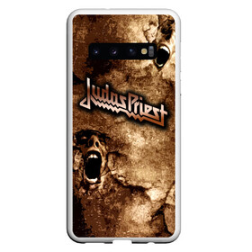 Чехол для Samsung Galaxy S10 с принтом JUDAS PRIEST SCREAM в Екатеринбурге, Силикон | Область печати: задняя сторона чехла, без боковых панелей | Тематика изображения на принте: judas priest | гленн типтон | йен хилл | роб хэлфорд | скотт трэвис | хард рок | хеви метал