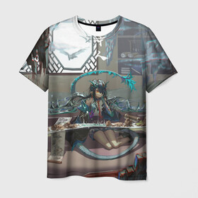 Мужская футболка 3D с принтом Arknights Clay в Екатеринбурге, 100% полиэфир | прямой крой, круглый вырез горловины, длина до линии бедер | anime | arknights | art | girl | manga | аниме | арт | девушка | манга
