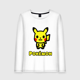 Женский лонгслив хлопок с принтом POKEMON / ПОКЕМОН в Екатеринбурге, 100% хлопок |  | a bathing ape | bape | bape shark | bape sta | monkey | pikachu | pokemons | star | streetwear | бейп | горила | обезьянка | пикачу | покемоны. | стар | стритвеар | стритвир бренд | уличный стиль