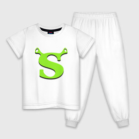 Детская пижама хлопок с принтом Shrek Logo (+спина) (Z) в Екатеринбурге, 100% хлопок |  брюки и футболка прямого кроя, без карманов, на брюках мягкая резинка на поясе и по низу штанин
 | dreamworks | shrek | зелёный огр | мульт | мультфильм | приключения