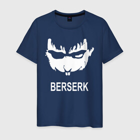 Мужская футболка хлопок с принтом Berserk в Екатеринбурге, 100% хлопок | прямой крой, круглый вырез горловины, длина до линии бедер, слегка спущенное плечо. | berserk | face | gg | manga | аниме | берсерк | герой | главный | лицо | манга | надпись | персонаж