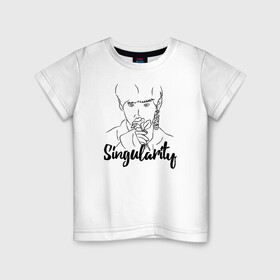 Детская футболка хлопок с принтом БТС, BTS, Singularity в Екатеринбурге, 100% хлопок | круглый вырез горловины, полуприлегающий силуэт, длина до линии бедер | bangtan | boys | bts | singularity | бангтан | бойс | бтс | ким тэхен | сингулярити