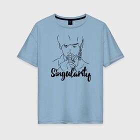 Женская футболка хлопок Oversize с принтом БТС, BTS, Singularity в Екатеринбурге, 100% хлопок | свободный крой, круглый ворот, спущенный рукав, длина до линии бедер
 | bangtan | boys | bts | singularity | бангтан | бойс | бтс | ким тэхен | сингулярити