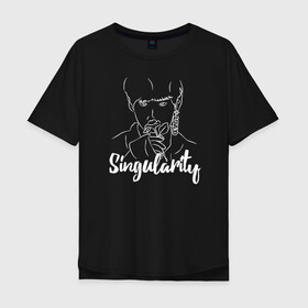 Мужская футболка хлопок Oversize с принтом БТС BTS Singularity в Екатеринбурге, 100% хлопок | свободный крой, круглый ворот, “спинка” длиннее передней части | bangtan | boys | bts | singularity | бангтан | бойс | бтс | ким тэхен | сингулярити