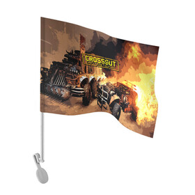 Флаг для автомобиля с принтом Crossout Online в Екатеринбурге, 100% полиэстер | Размер: 30*21 см | action | crossout | online | tegunvte | выживание | экшен