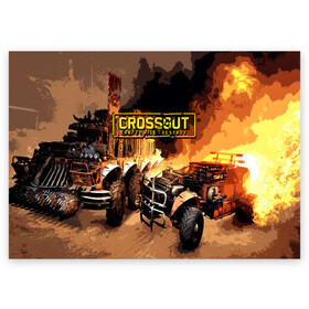 Поздравительная открытка с принтом Crossout Online в Екатеринбурге, 100% бумага | плотность бумаги 280 г/м2, матовая, на обратной стороне линовка и место для марки
 | action | crossout | online | tegunvte | выживание | экшен