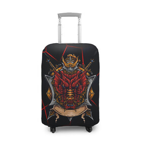 Чехол для чемодана 3D с принтом Красный китайский дракон в Екатеринбурге, 86% полиэфир, 14% спандекс | двустороннее нанесение принта, прорези для ручек и колес | викинг | дракон | китай | китайский дракон | красный дракон | мифология | рыцарь | шлеп
