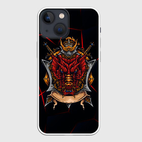 Чехол для iPhone 13 mini с принтом Красный китайский дракон в Екатеринбурге,  |  | викинг | дракон | китай | китайский дракон | красный дракон | мифология | рыцарь | шлеп