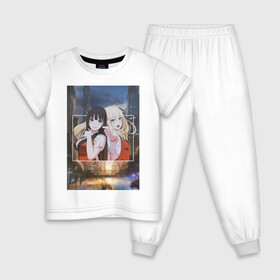Детская пижама хлопок с принтом Kakegurui anime girls в Екатеринбурге, 100% хлопок |  брюки и футболка прямого кроя, без карманов, на брюках мягкая резинка на поясе и по низу штанин
 | anime | girl | jabami | kakegurui | manga | meari | saotome | yumeko | аниме | девушка | джабами | какегуруи | манга | юмеко