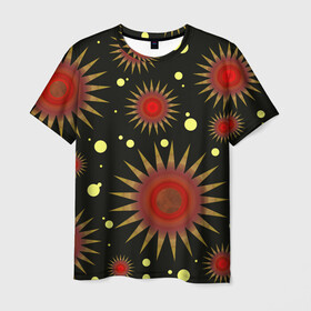 Мужская футболка 3D с принтом солнце | Sun в Екатеринбурге, 100% полиэфир | прямой крой, круглый вырез горловины, длина до линии бедер | star | sun | желтый | звезда | красный | солнце | узорчатый | чернить
