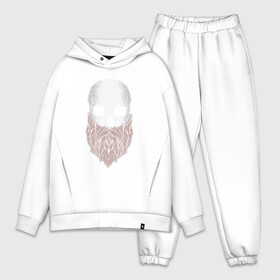 Мужской костюм хлопок OVERSIZE с принтом Череп с бородой Bearded Skull в Екатеринбурге,  |  | 100 эко | beard | big daddy | boomer | fashion man | hipster | hipster merch | old school | real man | vintage | wild beast | борода | борода всему глава | бородач | бумер | винтаж | хипстер | хипстер мерч | хипстерская борода | хипстерский