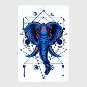 Магнитный плакат 2Х3 с принтом Магические знаки. Слон в Екатеринбурге, Полимерный материал с магнитным слоем | 6 деталей размером 9*9 см | голова | индия | магия | неон | орнамент | роспись | слон | стрелы | эзотерика | этнос