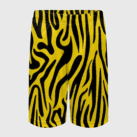 Детские спортивные шорты 3D с принтом Тигровые полоски в Екатеринбурге,  100% полиэстер
 | пояс оформлен широкой мягкой резинкой, ткань тянется
 | абстракция | зоопринт | орнамент | полоски | полосы | пчелиный | тигровый