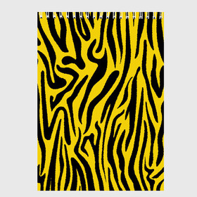 Скетчбук с принтом Тигровые полоски в Екатеринбурге, 100% бумага
 | 48 листов, плотность листов — 100 г/м2, плотность картонной обложки — 250 г/м2. Листы скреплены сверху удобной пружинной спиралью | абстракция | зоопринт | орнамент | полоски | полосы | пчелиный | тигровый