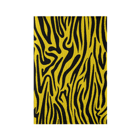 Обложка для паспорта матовая кожа с принтом Тигровые полоски в Екатеринбурге, натуральная матовая кожа | размер 19,3 х 13,7 см; прозрачные пластиковые крепления | Тематика изображения на принте: абстракция | зоопринт | орнамент | полоски | полосы | пчелиный | тигровый