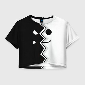 Женская футболка Crop-top 3D с принтом Geometry Dash | Fondo в Екатеринбурге, 100% полиэстер | круглая горловина, длина футболки до линии талии, рукава с отворотами | dash | fondo | geometry | геометри | геометридаш | даш