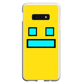 Чехол для Samsung S10E с принтом Geometry Dash Smile в Екатеринбурге, Силикон | Область печати: задняя сторона чехла, без боковых панелей | Тематика изображения на принте: 2d | dash | demon | demons | devil | game | games | geometry | pixel | pixels | skull | smile | геометрия | демон | дьявол | игра | пикслели | платформер | смайл | смайлик | улыбка | череп