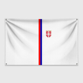 Флаг-баннер с принтом Сборная Сербии в Екатеринбурге, 100% полиэстер | размер 67 х 109 см, плотность ткани — 95 г/м2; по краям флага есть четыре люверса для крепления | дзюба | лига наций | последние новости | россия | сборная россии | сербия | сербия россия | сербия россия обзор | спорт | футбол | черчесов