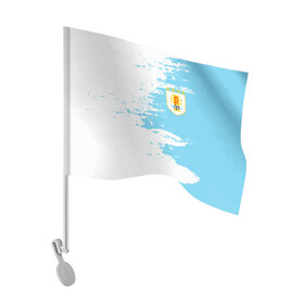Флаг для автомобиля с принтом Сборная Уругвая в Екатеринбурге, 100% полиэстер | Размер: 30*21 см | кавани | португалия | россия | спорт | суарес | уругвай | футбол | чемпионат мира | чемпионат мира по футболу | чм | эдинсон кавани