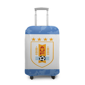 Чехол для чемодана 3D с принтом Сборная Уругвая в Екатеринбурге, 86% полиэфир, 14% спандекс | двустороннее нанесение принта, прорези для ручек и колес | кавани | португалия | россия | спорт | суарес | уругвай | футбол | чемпионат мира | чемпионат мира по футболу | чм | эдинсон кавани
