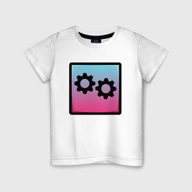 Детская футболка хлопок с принтом Geometry Dash | Gear (Z) в Екатеринбурге, 100% хлопок | круглый вырез горловины, полуприлегающий силуэт, длина до линии бедер | 2d | arcade | game | geometry dash | meltdown | robtop | аркада | геометрический тире | раннер