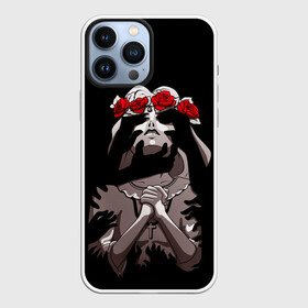 Чехол для iPhone 13 Pro Max с принтом МОЛИТВА И ДЕМОНЫ в Екатеринбурге,  |  | black | demons | evil | girl | hand | rose | девушка | демоны | дьявол | зло | искушение | крест | молитва | розы | руки | святая