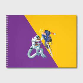 Альбом для рисования с принтом Yellow vs purple в Екатеринбурге, 100% бумага
 | матовая бумага, плотность 200 мг. | anime | dragon ball | аниме | анимэ | драгон бал | дрэгон бол | жемчуг дракона
