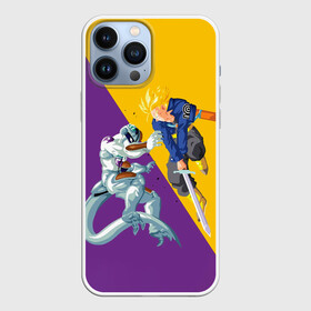 Чехол для iPhone 13 Pro Max с принтом Yellow vs purple в Екатеринбурге,  |  | anime | dragon ball | аниме | анимэ | драгон бал | дрэгон бол | жемчуг дракона