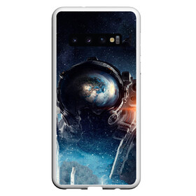 Чехол для Samsung Galaxy S10 с принтом Космонавт в Екатеринбурге, Силикон | Область печати: задняя сторона чехла, без боковых панелей | звезды | космонавт | космос | небо | ночь | планеты