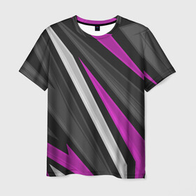 Мужская футболка 3D с принтом Спортивные линии в Екатеринбурге, 100% полиэфир | прямой крой, круглый вырез горловины, длина до линии бедер | color | sport | линии | полоски | спорт | углы