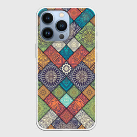 Чехол для iPhone 13 Pro с принтом ЛОСКУТНАЯ ВЫШИВКА в Екатеринбурге,  |  | color | flowers | pattern | texture | восточный | летний | лоскуты | мозаика | разноцветные | текстуры | узор | цветы | яркий