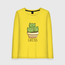 Женский лонгслив хлопок с принтом Котики Кактусы Catctus в Екатеринбурге, 100% хлопок |  | cactus | cat | cats | cute cactus | english words | kitten | kitty | puss | pussy | pussycat | кактус в горшке | киски | кисы | котёнок | котики | коты в виде кактусов | коты кактусы | котята | котята кактусы | котятки | кошечки | кошка | мил