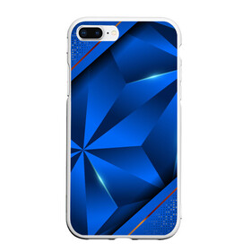 Чехол для iPhone 7Plus/8 Plus матовый с принтом 3D абстрактные фигуры BLUE в Екатеринбурге, Силикон | Область печати: задняя сторона чехла, без боковых панелей | 3d | 3д | luxury | versace | vip | абстракция | блеск | блестки | версаче | вип | паттерн | роскошь | соты | текстуры