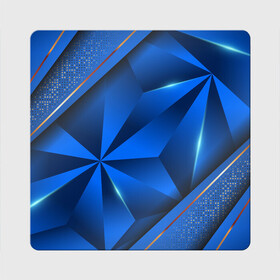 Магнит виниловый Квадрат с принтом 3D абстрактные фигуры BLUE в Екатеринбурге, полимерный материал с магнитным слоем | размер 9*9 см, закругленные углы | 3d | 3д | luxury | versace | vip | абстракция | блеск | блестки | версаче | вип | паттерн | роскошь | соты | текстуры