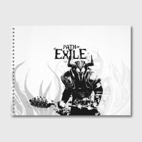 Альбом для рисования с принтом PATCH OF EXILE WARRIOR в Екатеринбурге, 100% бумага
 | матовая бумага, плотность 200 мг. | dota | game | path of exile | войн | дота | игра | ммо | монстр | патч оф экзайл | рыцарь