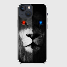 Чехол для iPhone 13 mini с принтом ЛЕВ   НЕОНОВЫЕ ГЛАЗА в Екатеринбурге,  |  | lion | neon | глаза | голова | дикая кошка | животные | кот | кошка | лев | неон | светящиеся глаза | тигр | хищник