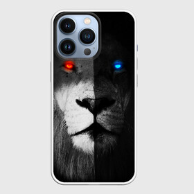 Чехол для iPhone 13 Pro с принтом ЛЕВ   НЕОНОВЫЕ ГЛАЗА в Екатеринбурге,  |  | lion | neon | глаза | голова | дикая кошка | животные | кот | кошка | лев | неон | светящиеся глаза | тигр | хищник