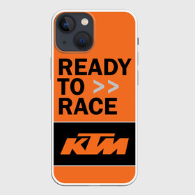 Чехол для iPhone 13 mini с принтом KTM | READY TO RACE (Z) в Екатеринбурге,  |  | Тематика изображения на принте: enduro | ktm | moto | moto sport | motocycle | sportmotorcycle | ктм | мото | мото спорт | мотоспорт | спорт мото