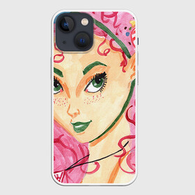 Чехол для iPhone 13 mini с принтом Мисс чай в Екатеринбурге,  |  | art | color | creator | digital | illustration | illustrator | marker | meow | monster | paint | watercolor | woman | акварель | арт | девушка | диджитал | иллюстрация | карандаш | краски | маркеры | монстр | няша | няшный | поп | рисунок | создание | тво