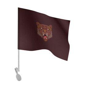 Флаг для автомобиля с принтом Морда медведя в Екатеринбурге, 100% полиэстер | Размер: 30*21 см | Тематика изображения на принте: bear | голова | голова медведя | зверь | медведь | мишка