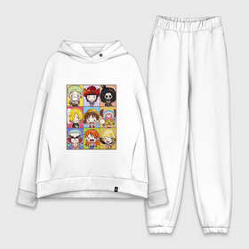 Женский костюм хлопок Oversize с принтом ONE PIECE WANTED   ВАН ПИС в Екатеринбурге,  |  | anime | one piece | skull | wanted. | аниме | ван пис | манга | мультфильм | розыск | скелет | череп | японская анимация