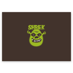 Поздравительная открытка с принтом Shrek. True Ogre в Екатеринбурге, 100% бумага | плотность бумаги 280 г/м2, матовая, на обратной стороне линовка и место для марки
 | charming | donkey | fiona | forever | gonna | is | me | once | pinocchio | roll | shrek | somebody | the | told | world | артур | в | гарольд | дракон | кот | лорд | мерлин | навсегда | огр | осел | пиноккио | пряник | сапогах | фаркуад | фиона