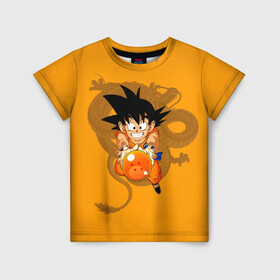 Детская футболка 3D с принтом Kid Goku в Екатеринбурге, 100% гипоаллергенный полиэфир | прямой крой, круглый вырез горловины, длина до линии бедер, чуть спущенное плечо, ткань немного тянется | Тематика изображения на принте: anime | dragon ball | аниме | анимэ | драгон бал | дрэгон бол | жемчуг дракона