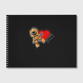 Альбом для рисования с принтом K-VRC | Love Death and Robots в Екатеринбурге, 100% бумага
 | матовая бумага, плотность 200 мг. | death | heart | hearts | k vrc | ldr | logo | love | netflix | robots | smile | анимация | кино | лого | лср | любовь | нетфликс | роботы | сердце | сериал | смайл | смайлик