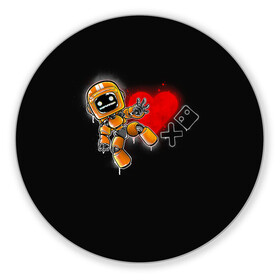 Коврик для мышки круглый с принтом K-VRC | Love Death and Robots в Екатеринбурге, резина и полиэстер | круглая форма, изображение наносится на всю лицевую часть | Тематика изображения на принте: death | heart | hearts | k vrc | ldr | logo | love | netflix | robots | smile | анимация | кино | лого | лср | любовь | нетфликс | роботы | сердце | сериал | смайл | смайлик