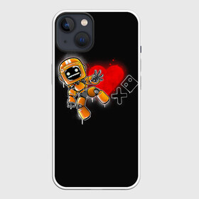 Чехол для iPhone 13 с принтом K VRC | Love Death and Robots в Екатеринбурге,  |  | Тематика изображения на принте: death | heart | hearts | k vrc | ldr | logo | love | netflix | robots | smile | анимация | кино | лого | лср | любовь | нетфликс | роботы | сердце | сериал | смайл | смайлик