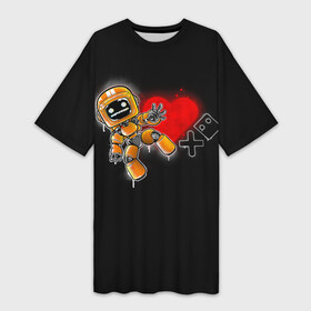 Платье-футболка 3D с принтом K VRC | Love Death and Robots в Екатеринбурге,  |  | death | heart | hearts | k vrc | ldr | logo | love | netflix | robots | smile | анимация | кино | лого | лср | любовь | нетфликс | роботы | сердце | сериал | смайл | смайлик