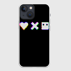 Чехол для iPhone 13 mini с принтом Love Death and Robots (Glitch) в Екатеринбурге,  |  | death | glitch | heart | ldr | logo | love | netflix | robots | smile | анимация | глитч | глич | кино | лого | лср | любовь | нетфликс | роботы | сердце | сериал | смайл | смайлик