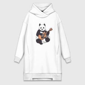 Платье-худи хлопок с принтом Панда гитарист | Panda Guitar в Екатеринбурге,  |  | acoustic | bear | bears | china | chineese panda | guitarist | music | акустическая гитара | гитара | китай | китайская панда | косолапый | медведь | медвежонок | милая панда | мишка | музыка | музыкант | пандочка | пандочки